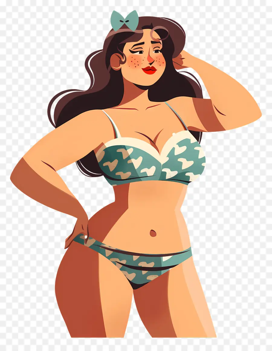 Kartun Wanita，Bikini PNG