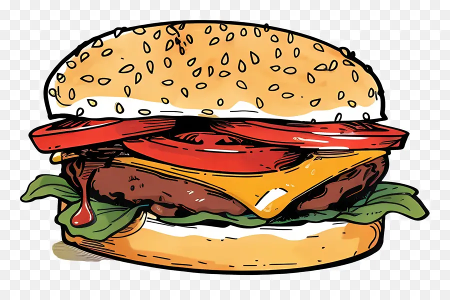 Kartun Burger，Hamburger PNG