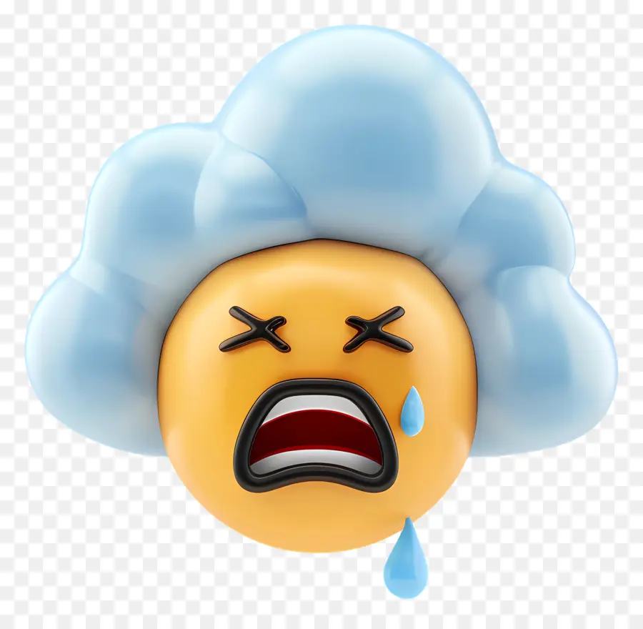 Awan，Emoji Awan Menangis PNG