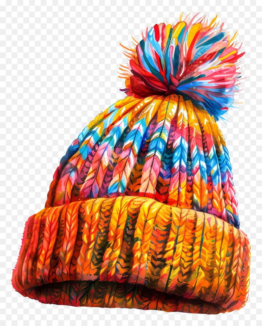 Topi Rajutan，Beanie Berwarna Warni PNG