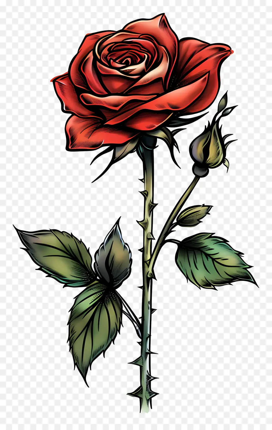 Mawar Tunggal，Mawar Merah PNG