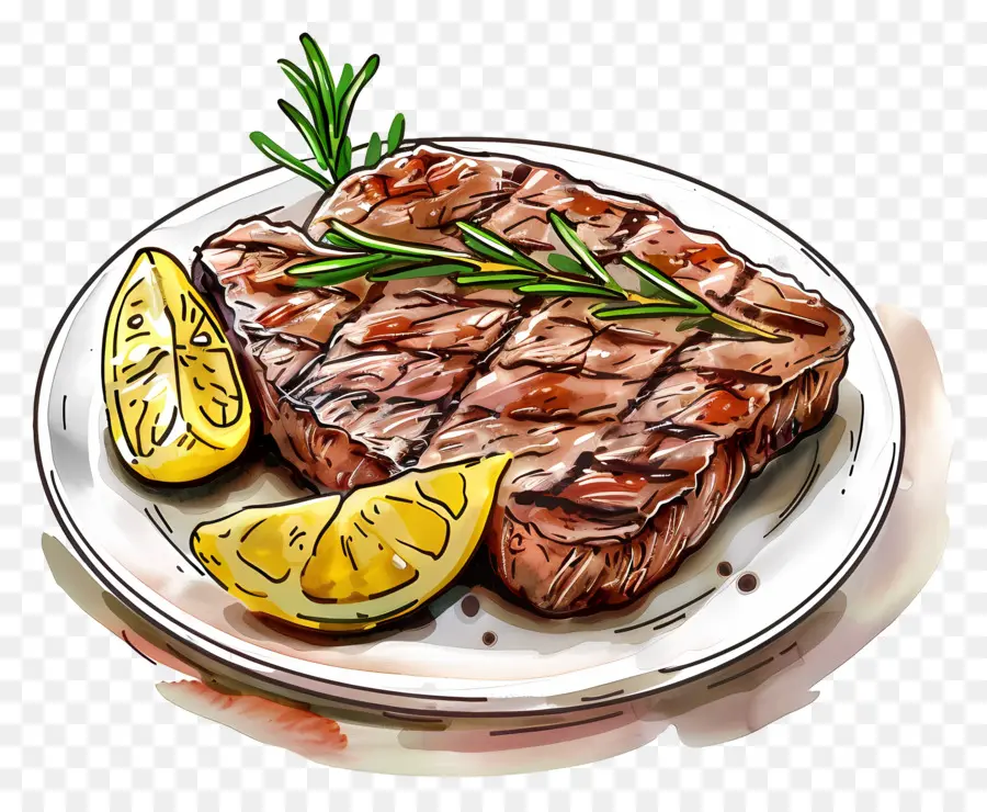 Steak，Lemon PNG