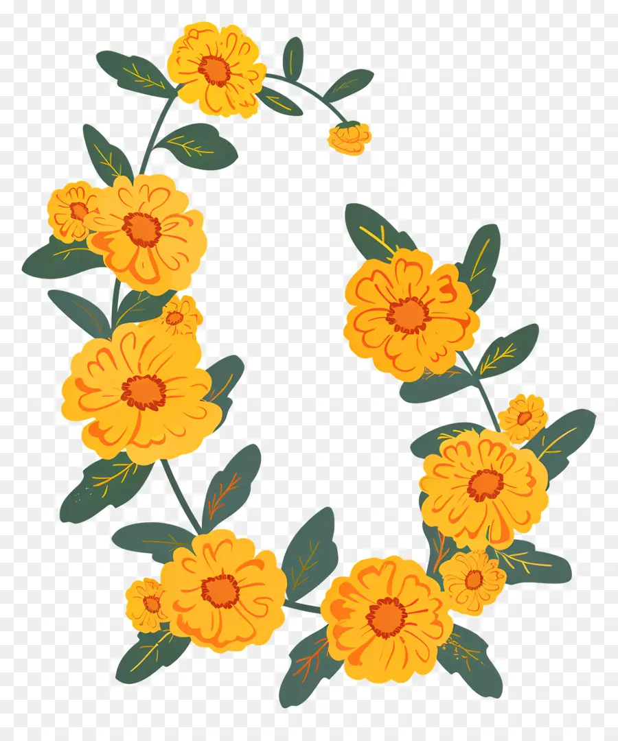 Karangan Bunga Marigold，Karangan Bunga PNG