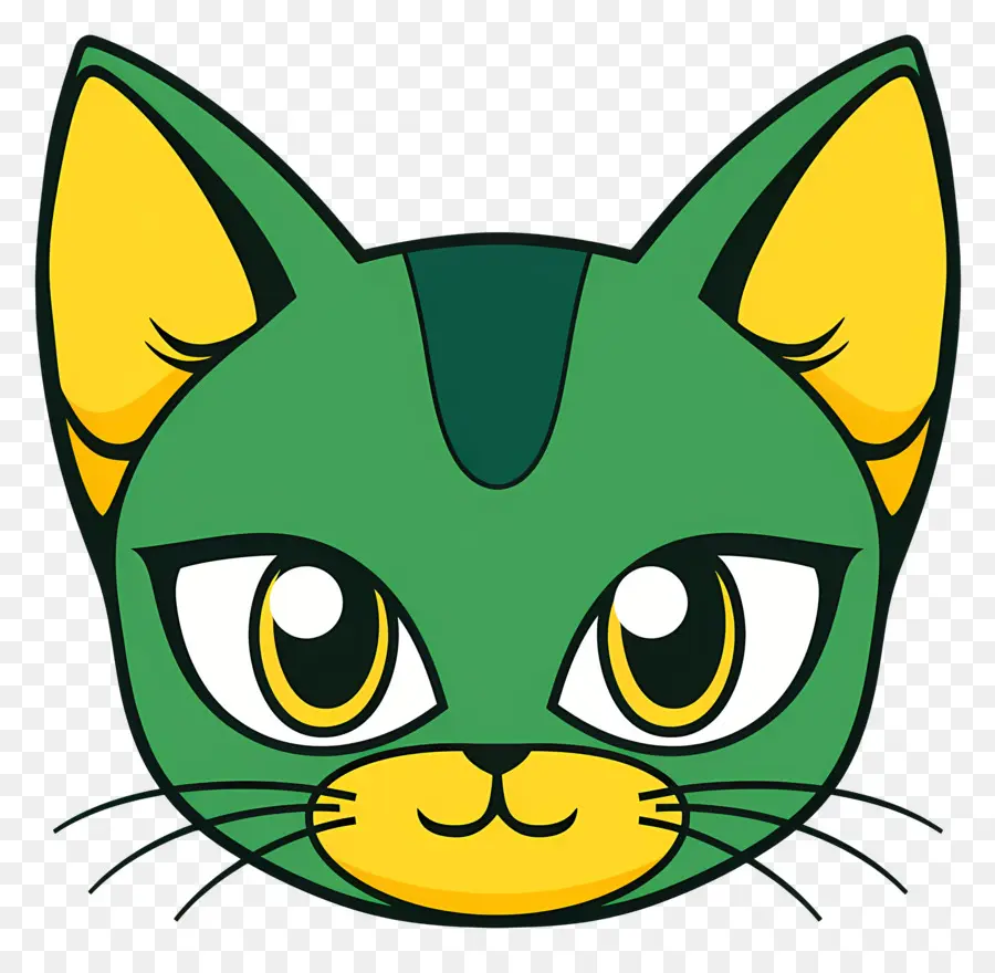 Kucing Lucu Wajah，Kucing Hijau PNG