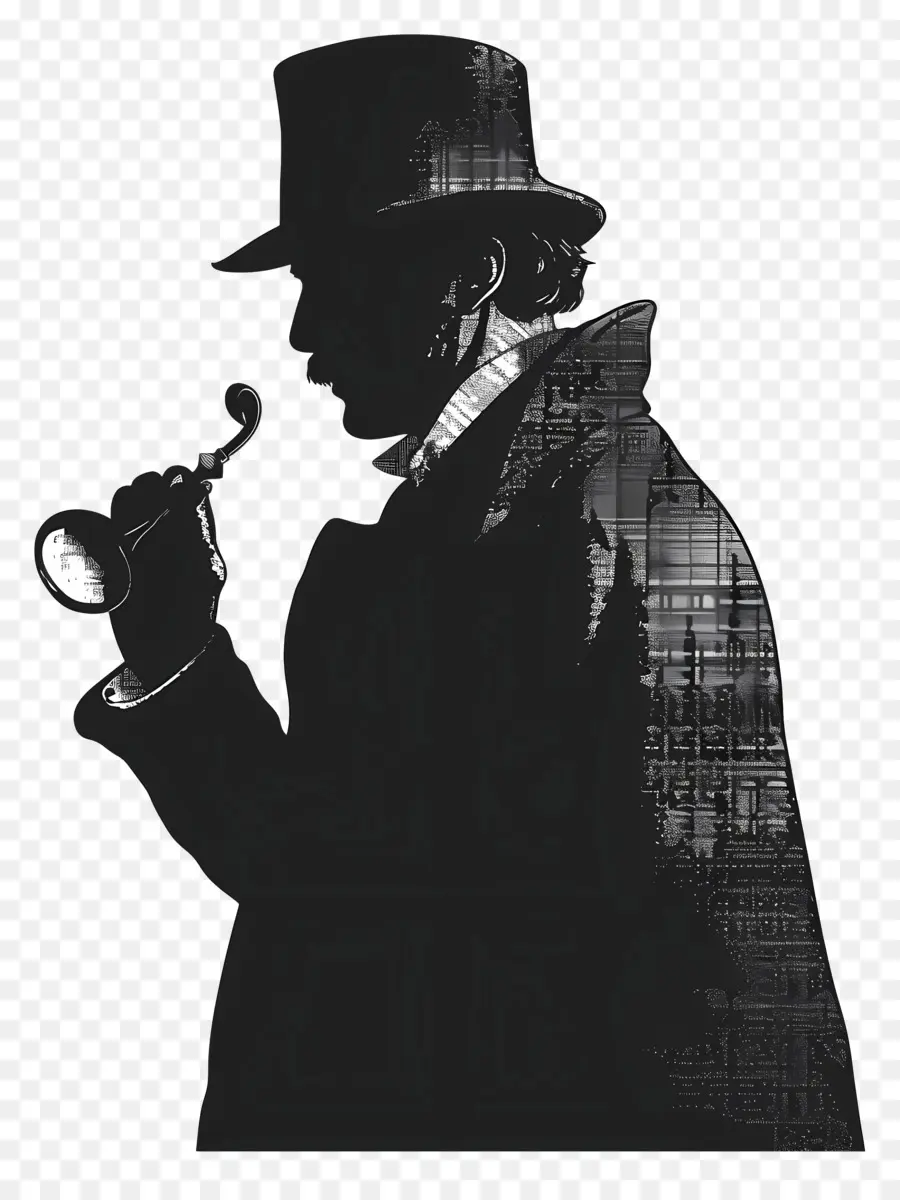 Siluet Sherlock Holmes，Siluet PNG
