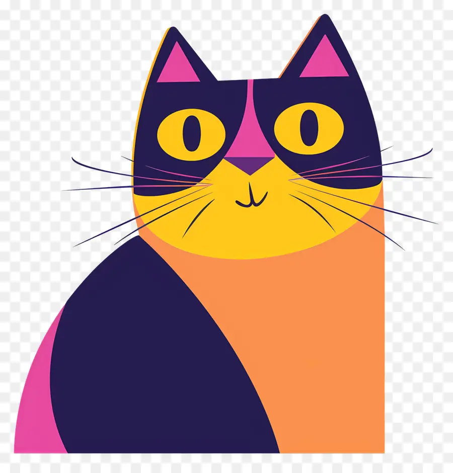 Kartun Kucing，Seni Kucing Abstrak PNG