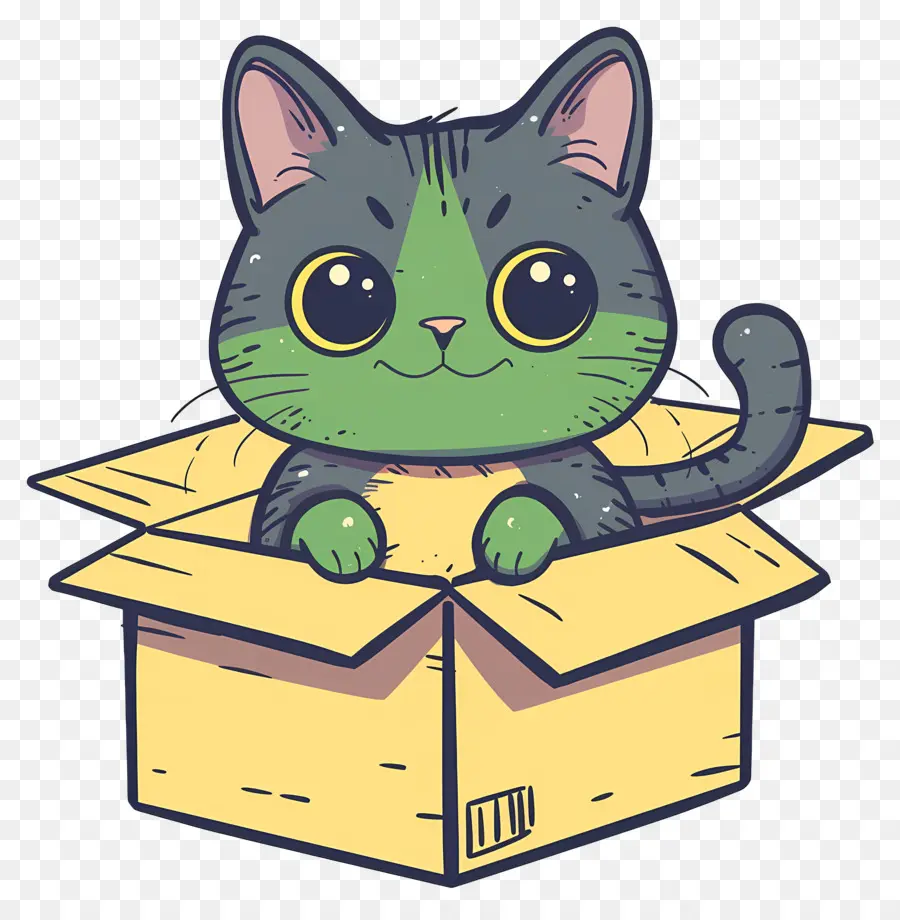 Kucing Dalam Kotak，Kartun Kucing PNG