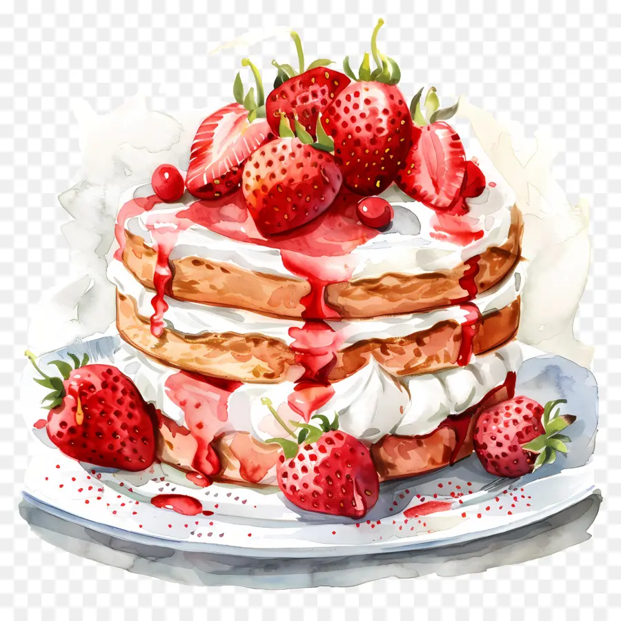 Strawberry Shortcake，Lukisan Cat Air PNG