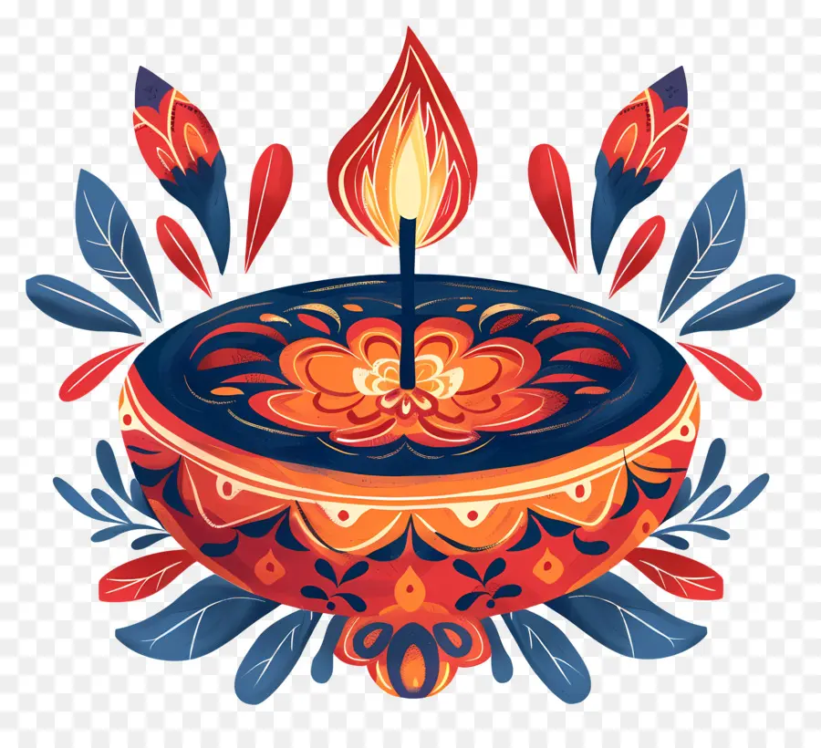 Diwali Diya，Piring Hias PNG