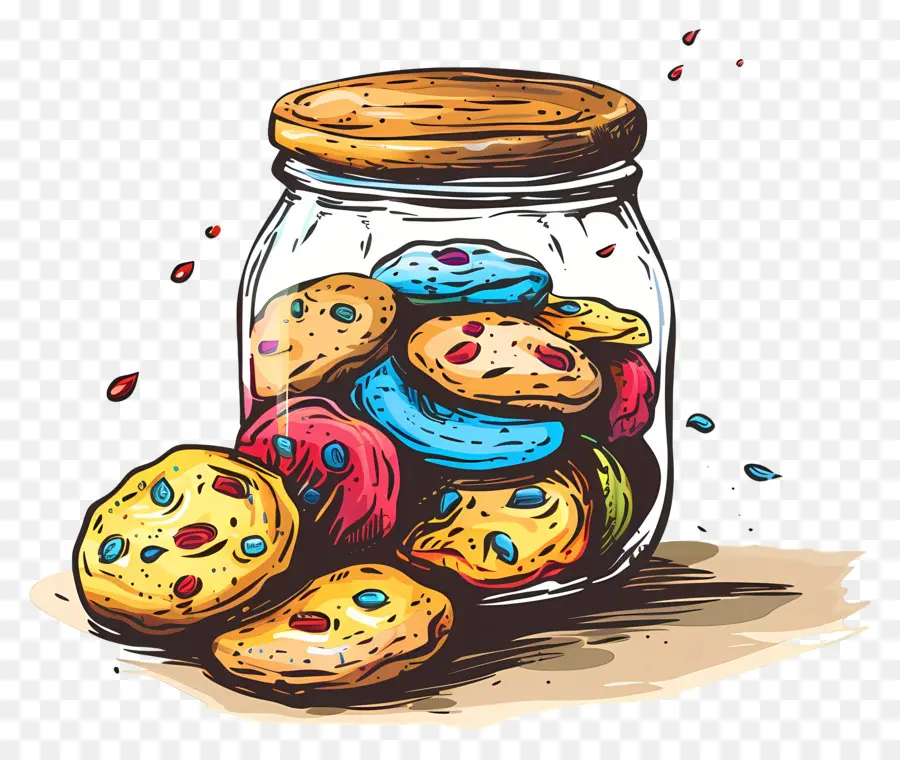 Cookie Jar，Permen Warna Warni PNG