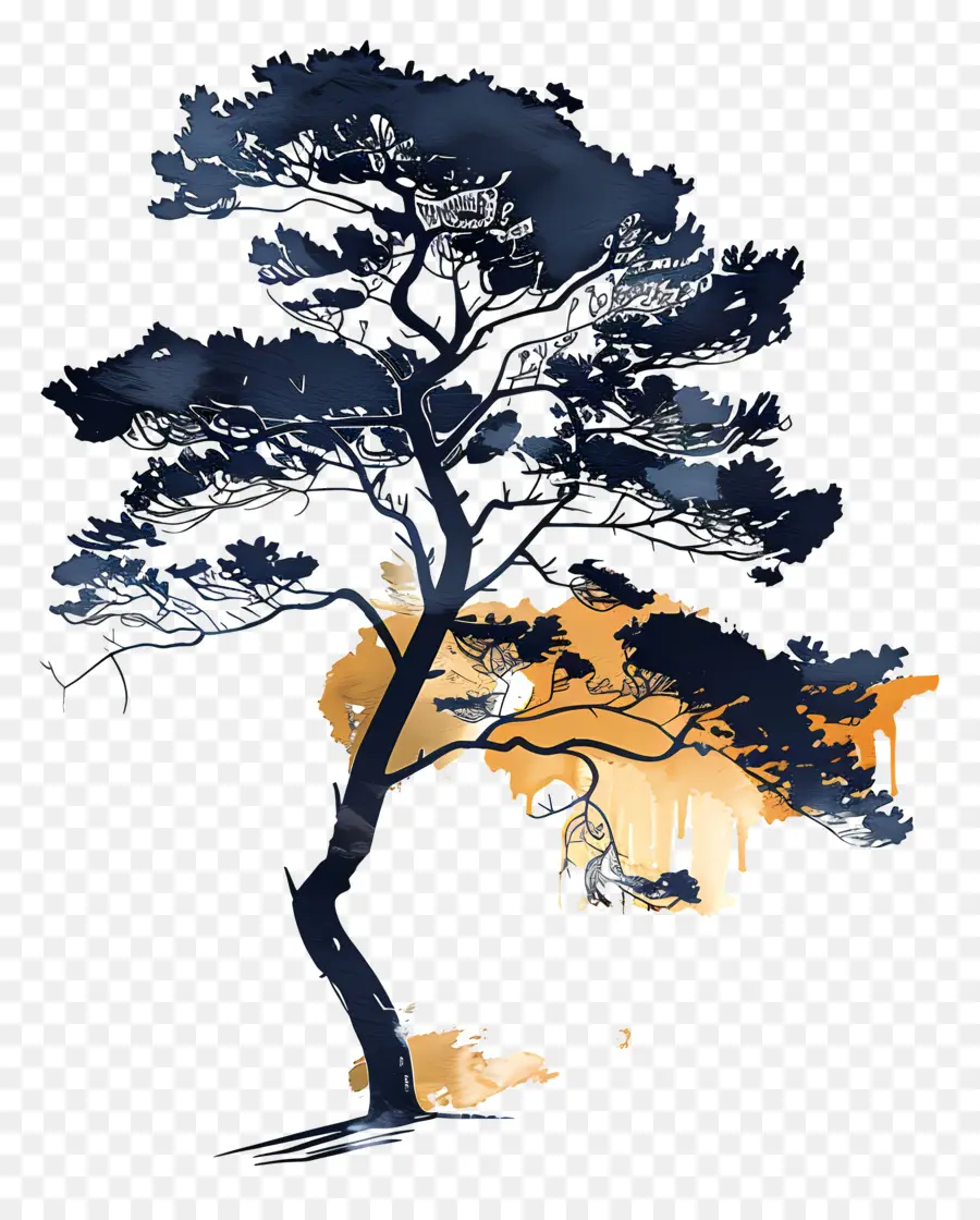 Pohon Pinus Siluet，Simbolisme Pohon PNG