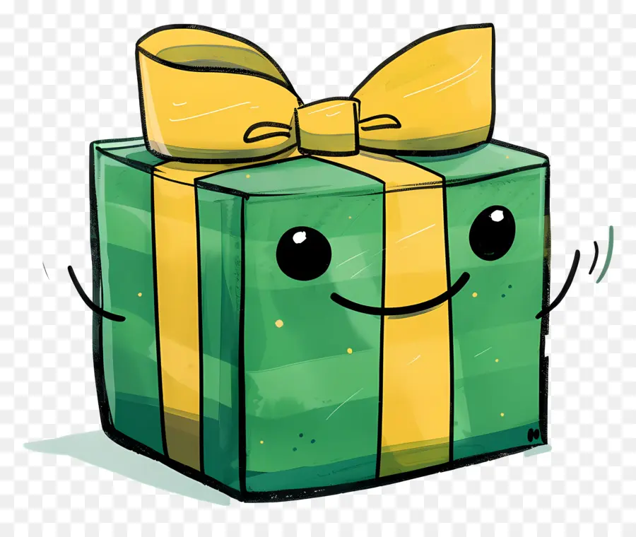 Kartun Kotak Hadiah，Hijau Kotak Hadiah PNG