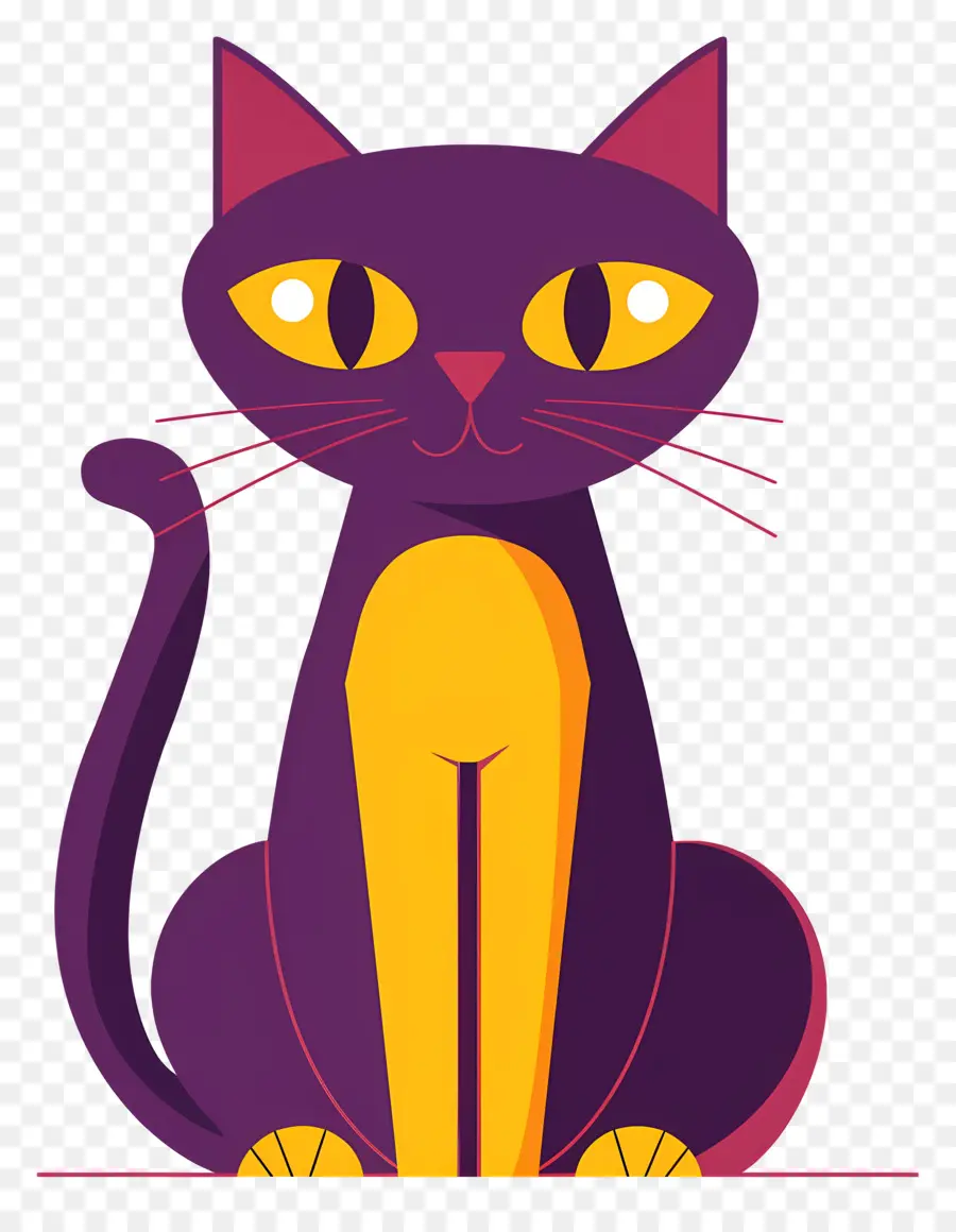 Kartun Kucing，Kucing Ungu PNG