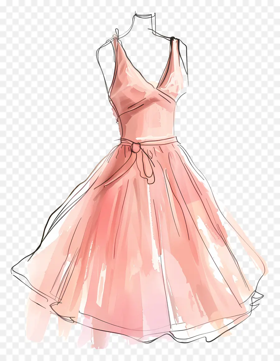 Fashion Gaun，Gaun Merah Muda PNG
