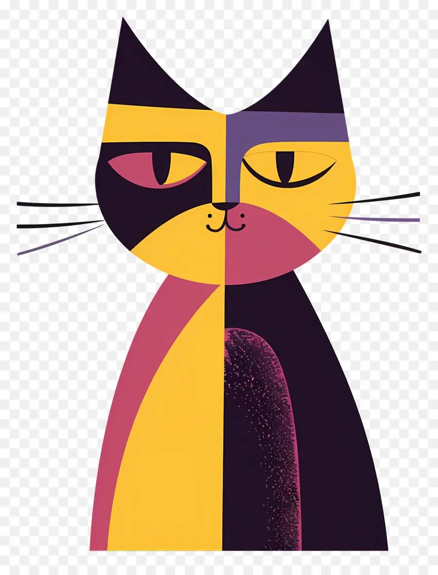 Kartun Kucing，Kucing Geometris PNG