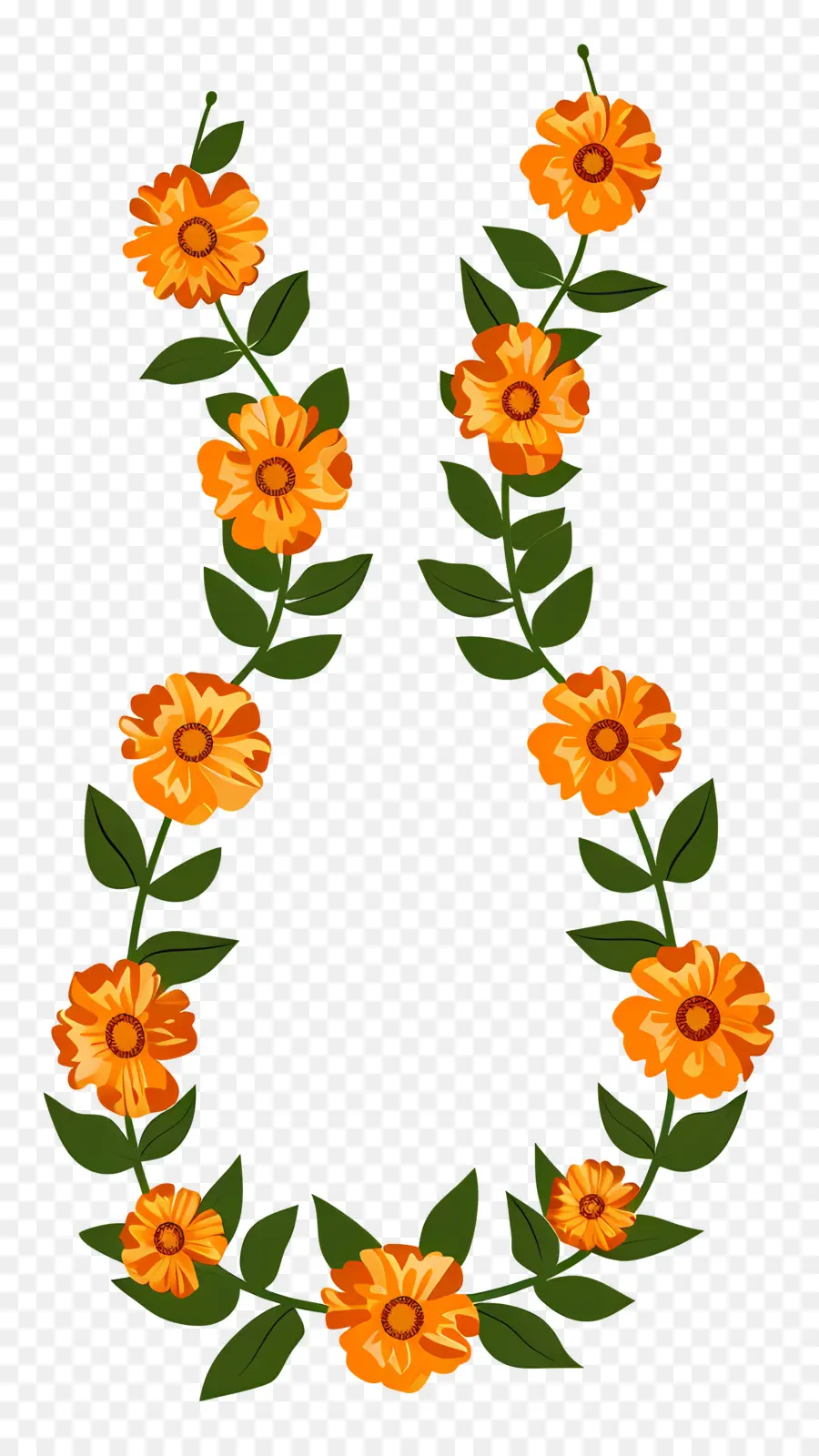 Karangan Bunga Marigold，Desain Hitam Dan Putih PNG