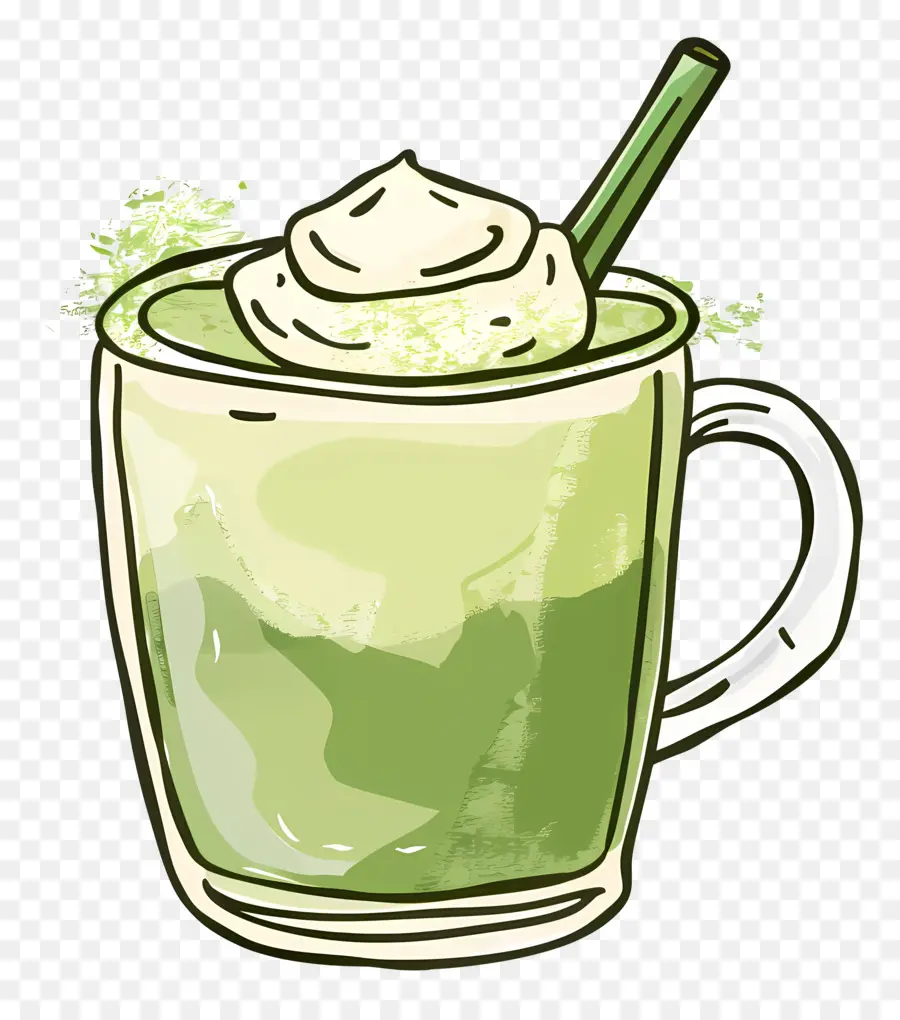 Matcha Teh，Matcha Latte PNG