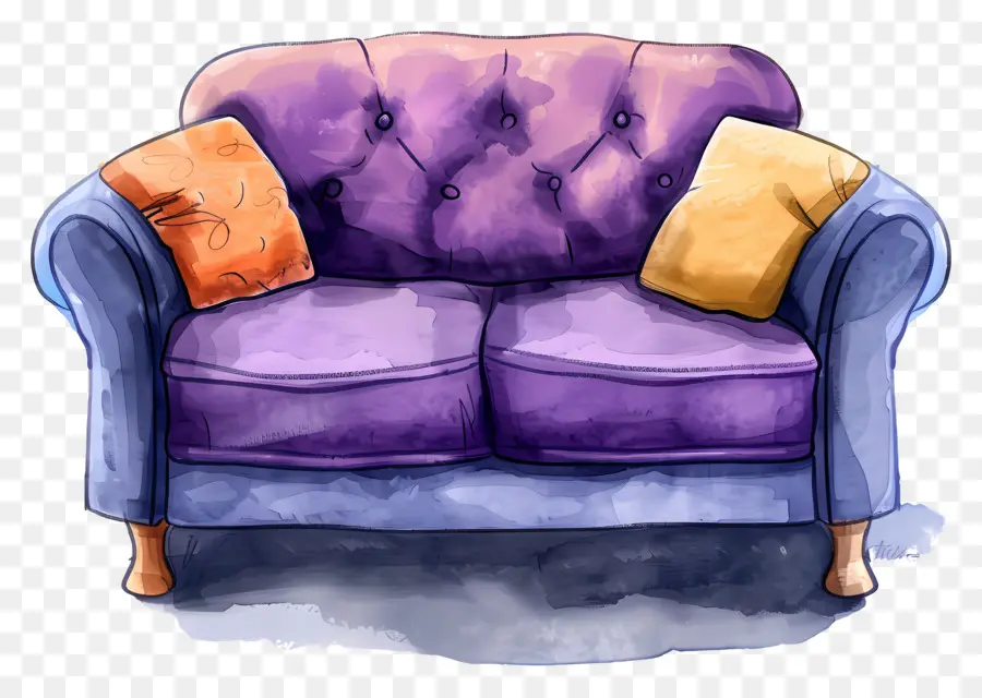 Sofa Ungu，Sofa Berwarna Warni PNG