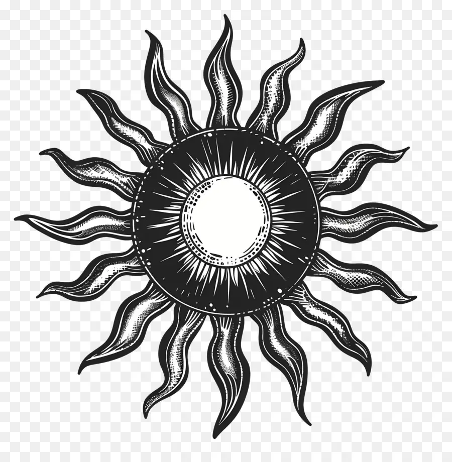 Matahari Siluet，Matahari Sketsa PNG