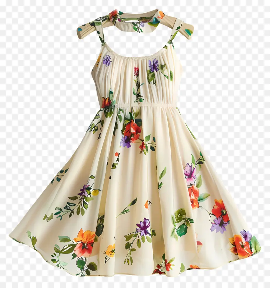 Gaun Musim Panas，Gaun Bunga Putih PNG