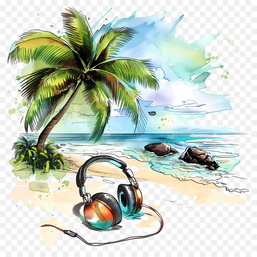 Lagu Pantai，Headphone PNG