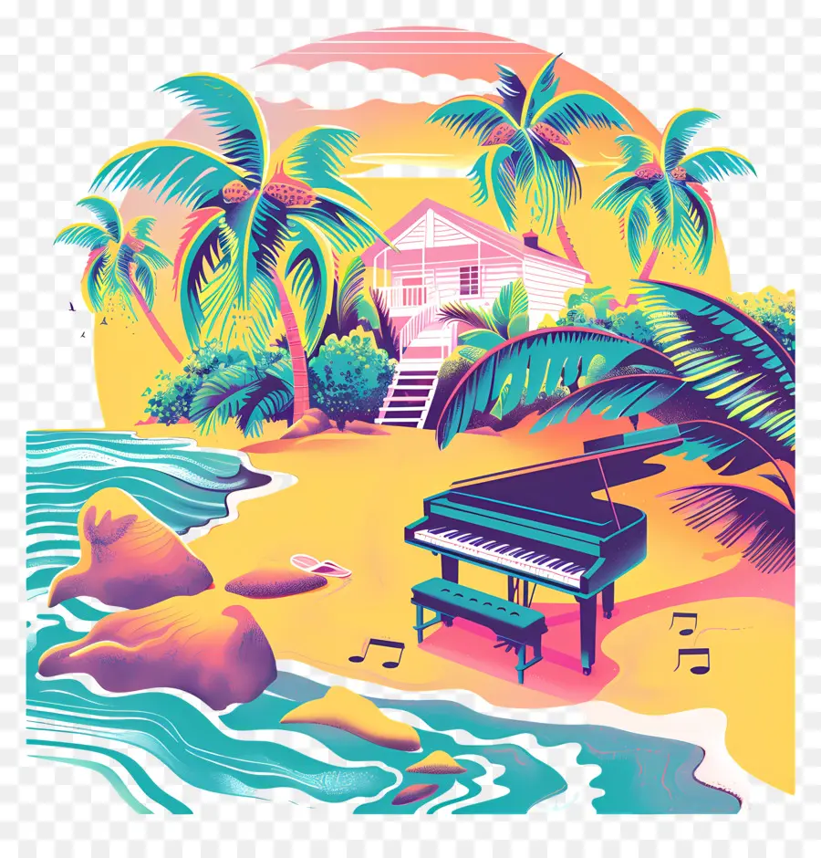 Lagu Pantai，Piano Pantai PNG