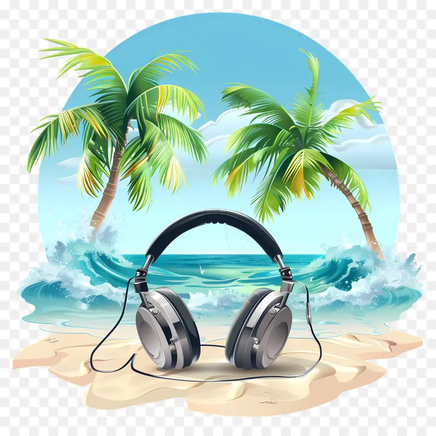 Lagu Pantai，Headphone PNG