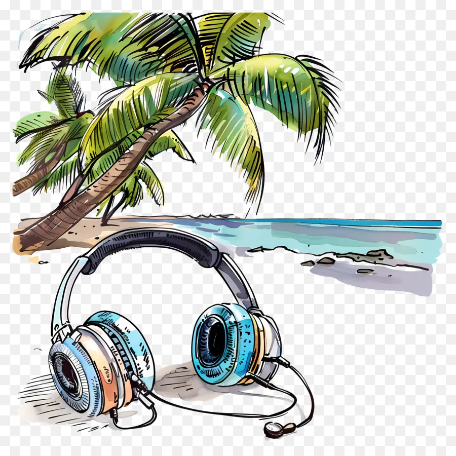 Lagu Pantai，Headphone PNG