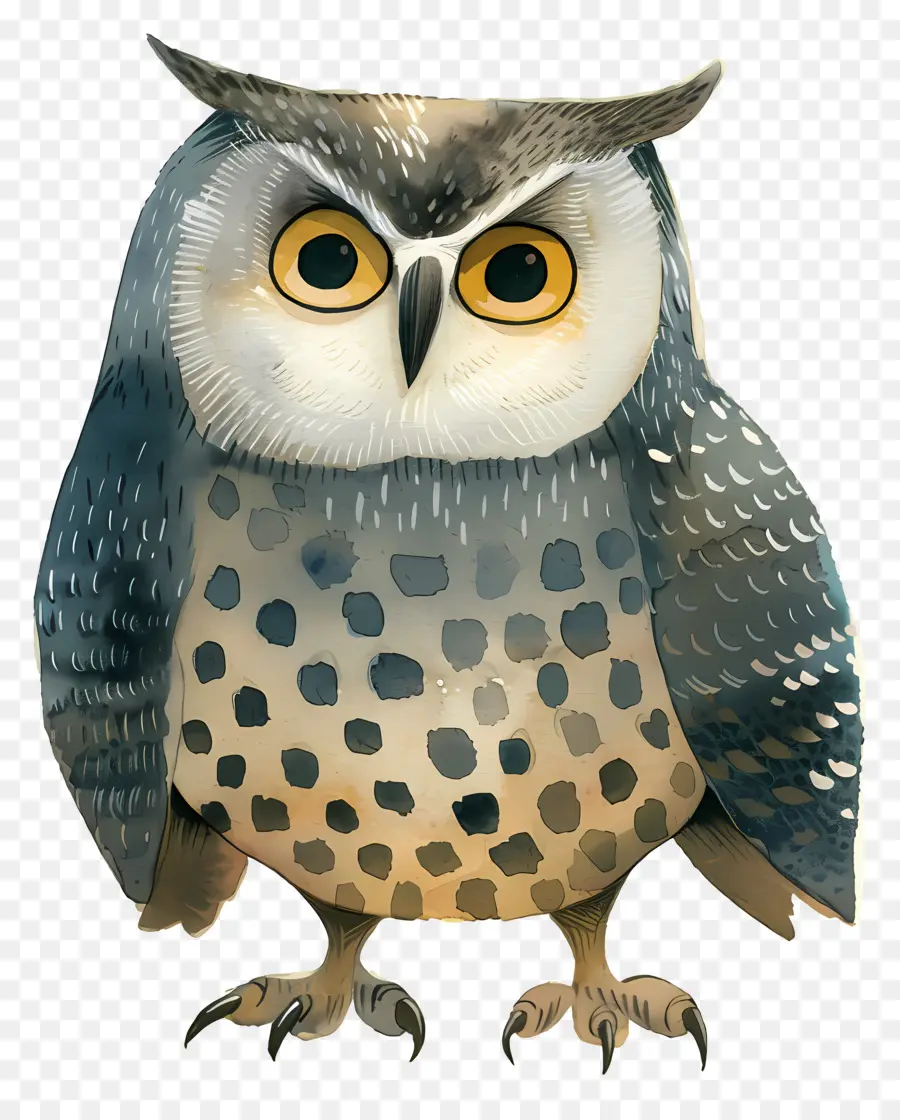 Kartun Owl，Lukisan Burung Hantu PNG