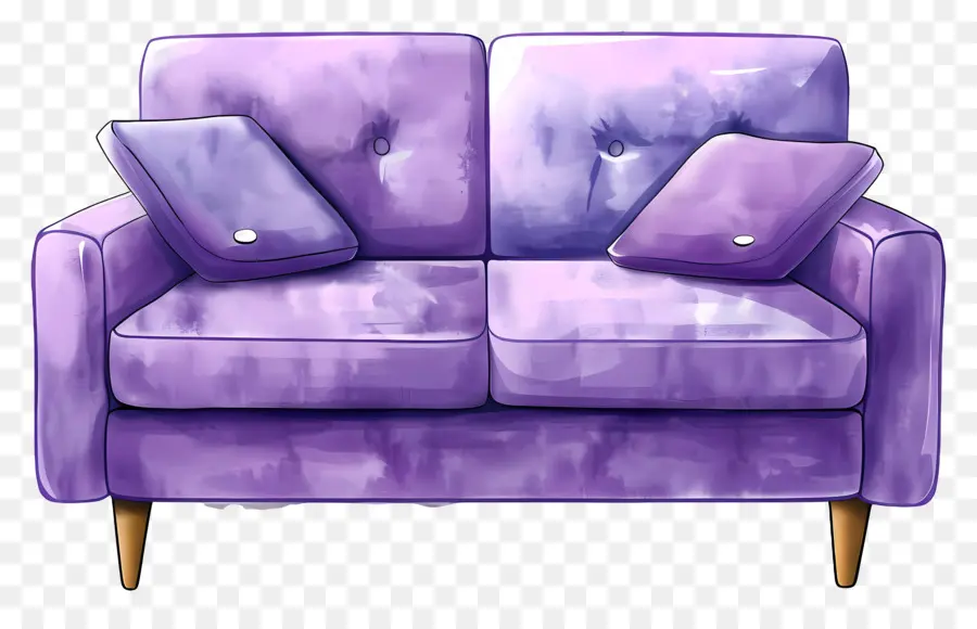 Sofa Ungu，Bingkai Kayu PNG