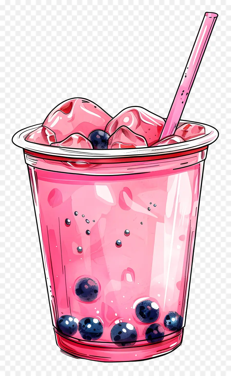 Teh Boba Merah Muda，Minuman Kotor PNG