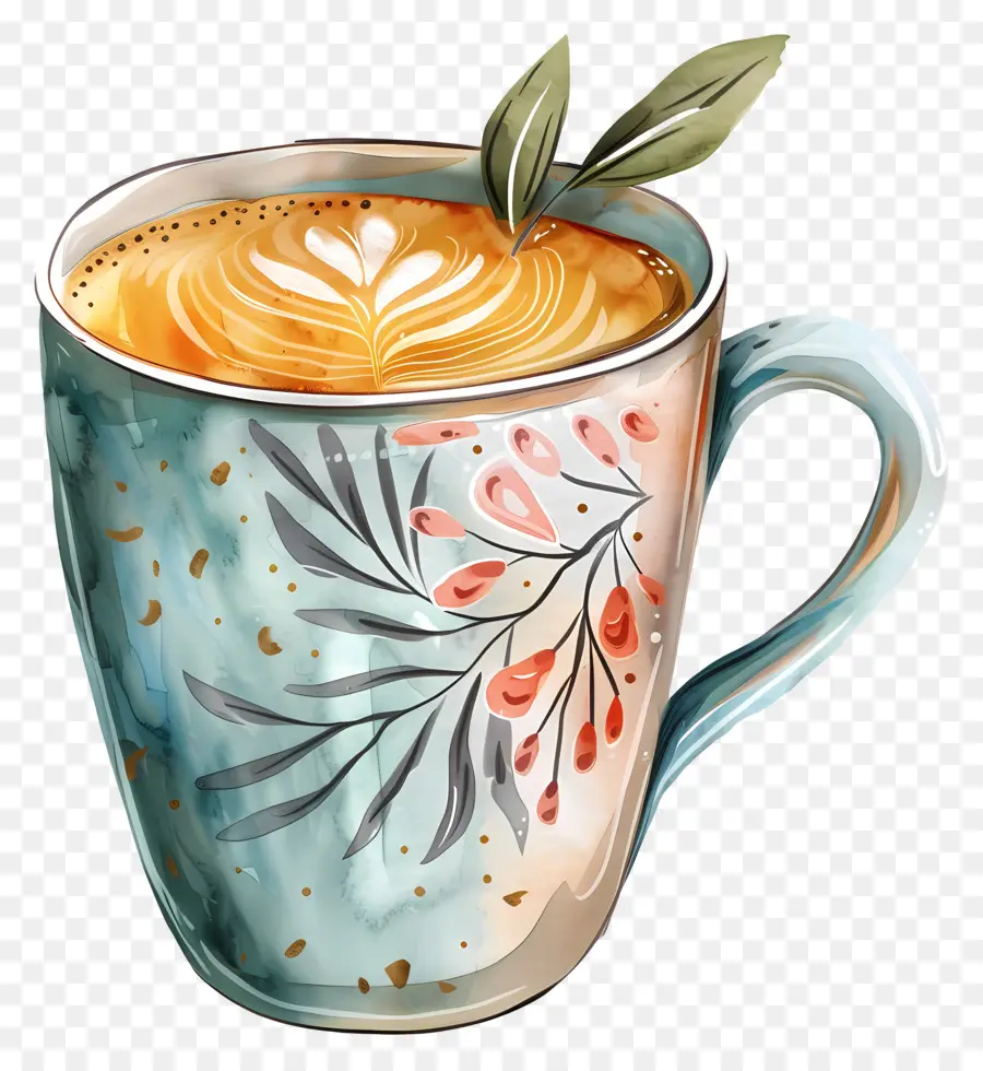 Cappuccino，Lukisan Cat Air PNG