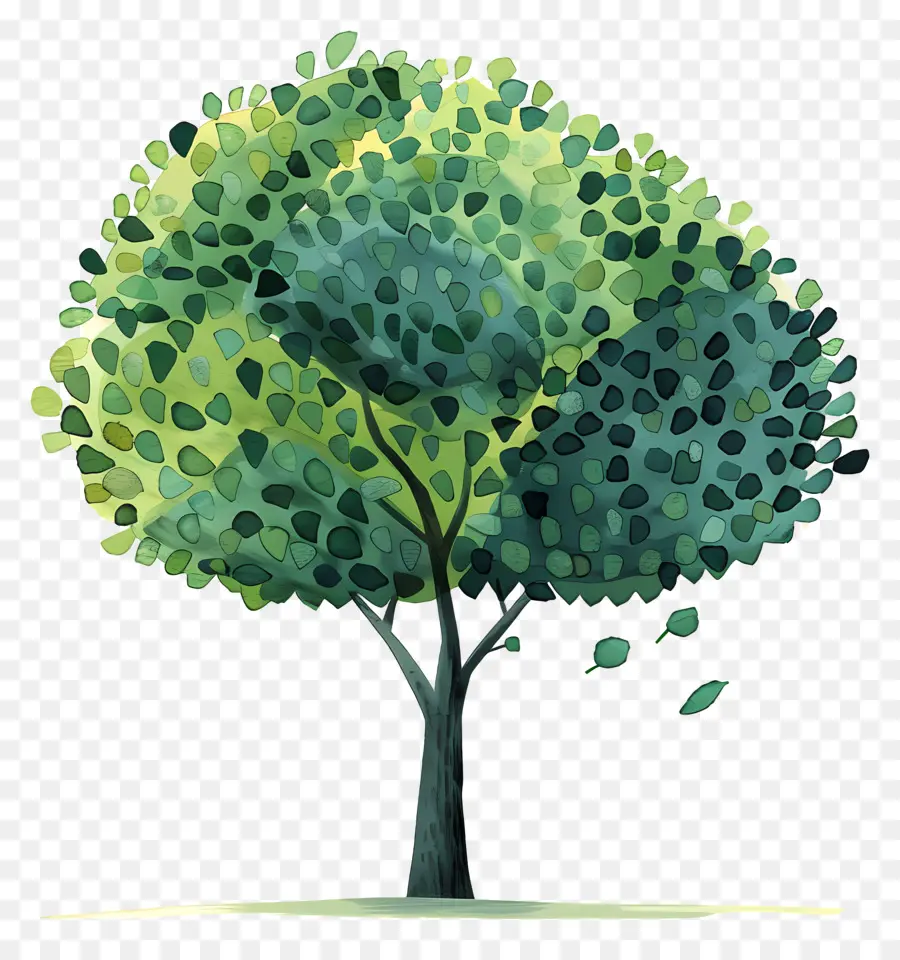 Kartun Pohon，Pohon Hijau Subur PNG