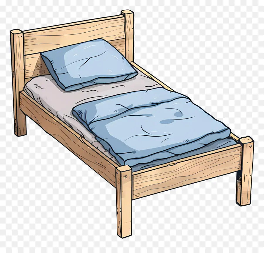 Tempat Tidur Single，Bingkai Tempat Tidur Kayu PNG