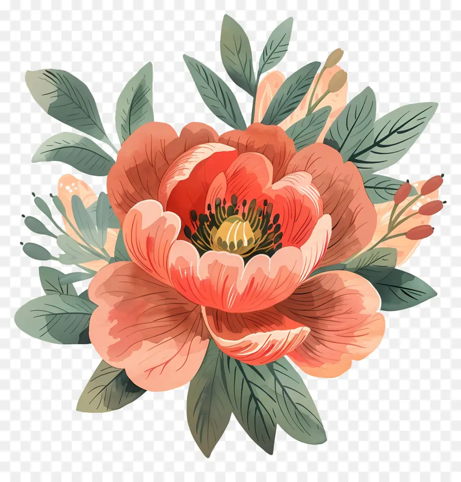 Peony，Bunga PNG