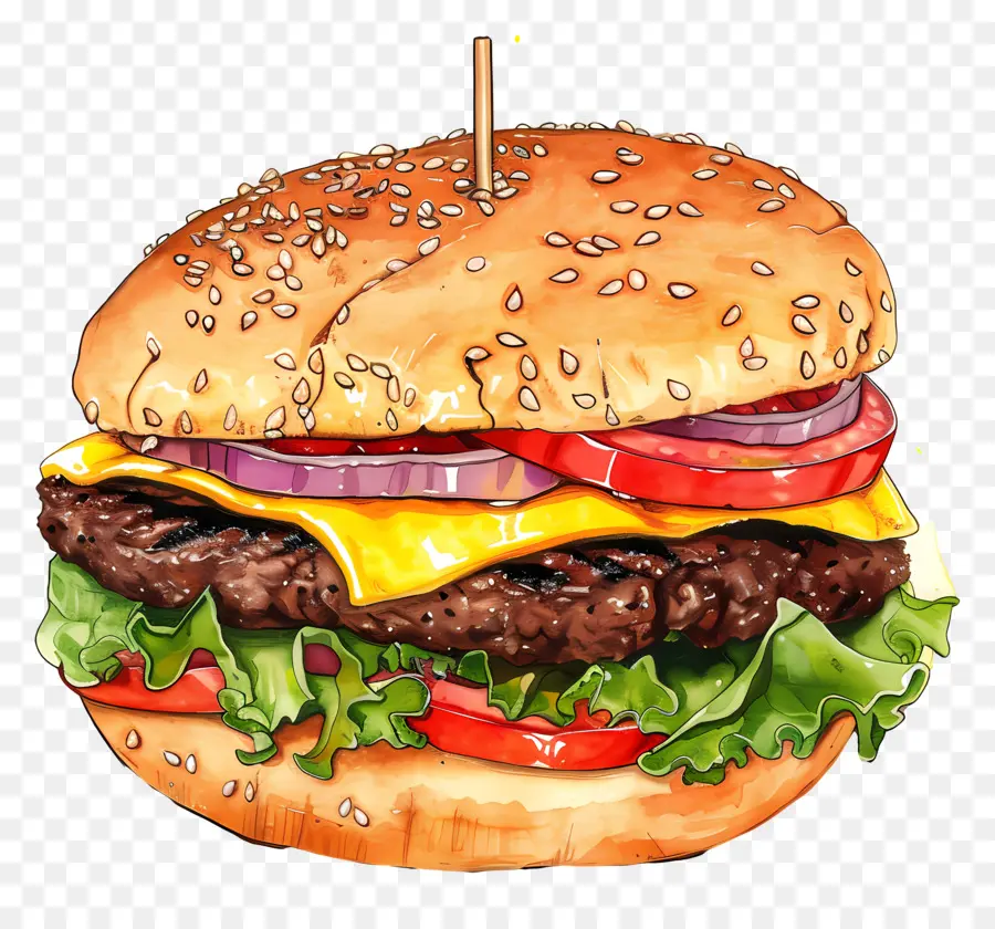 Cheeseburger，Burgernya PNG