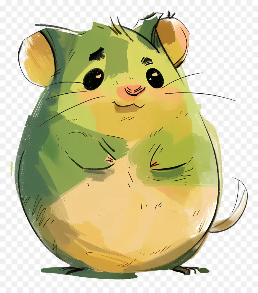 Hamster Kartun，Hamster Hijau PNG