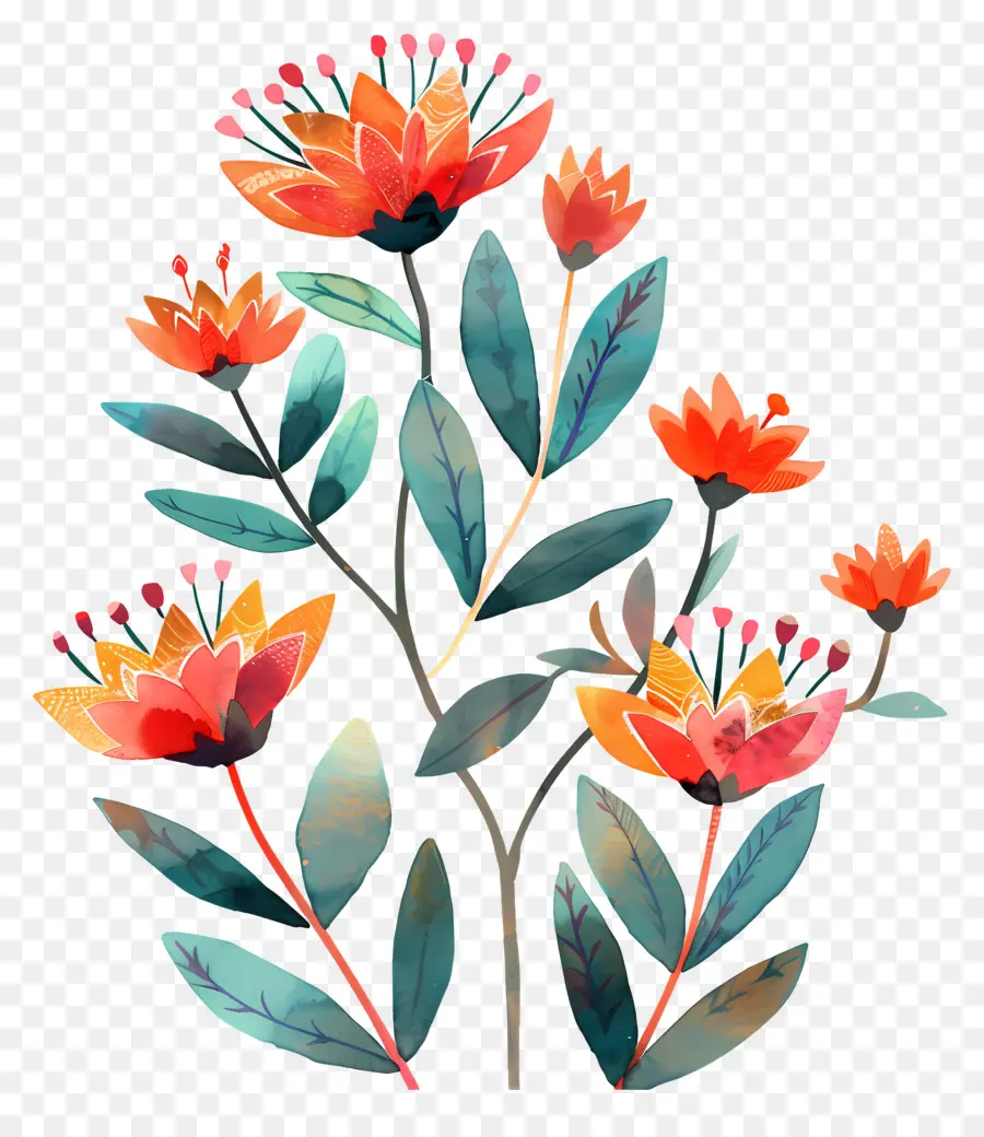Bunga Semak，Lukisan Cat Air PNG