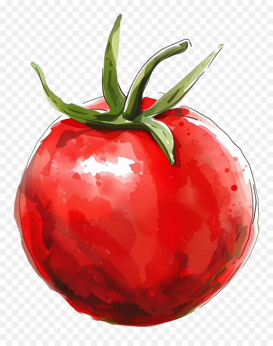 Tomat，Lukisan Cat Air PNG