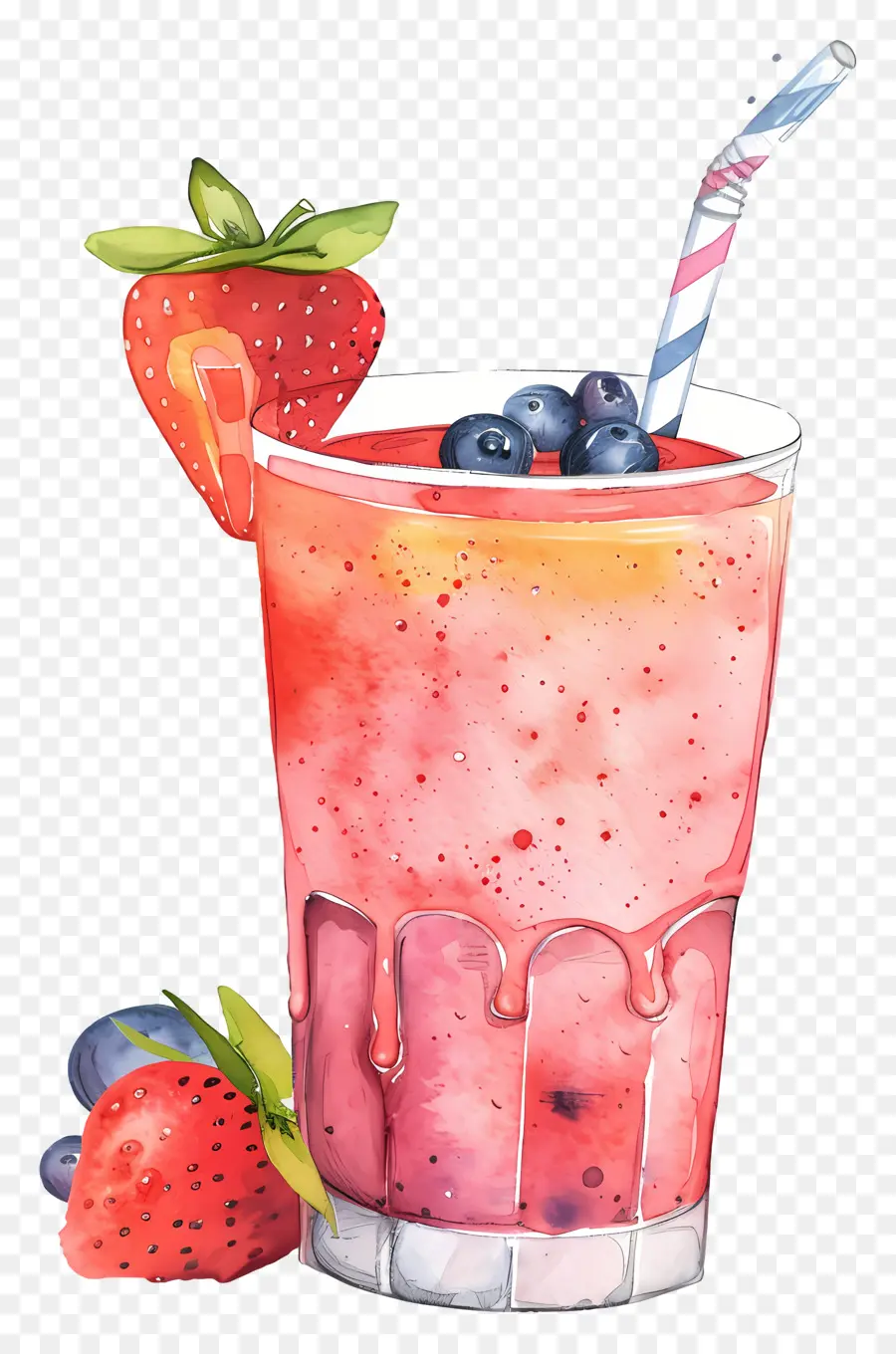 Smoothie，Minuman Berry Campuran PNG