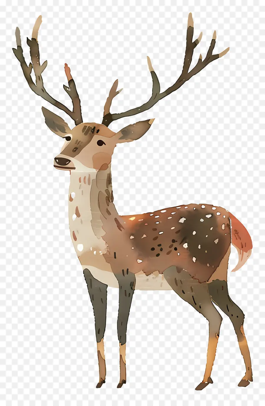 Kartun Rusa，Brown Deer PNG