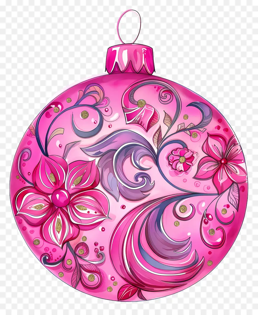 Ornamen Natal Merah Muda，Pink Ornamen PNG