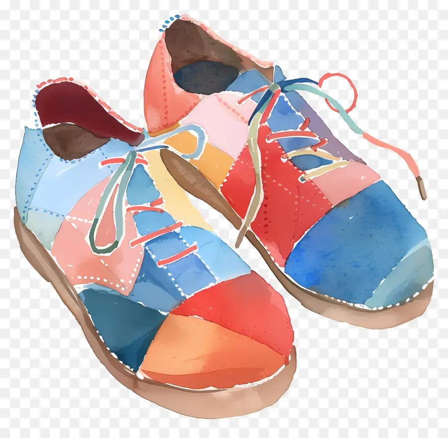 Sepatu，Sepatu Kulit Berwarna  Warni PNG
