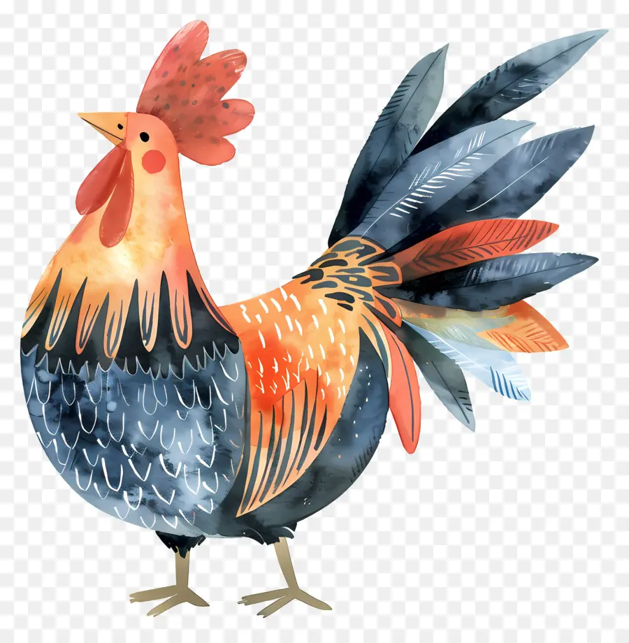 Ayam，Cat Air Ilustrasi PNG