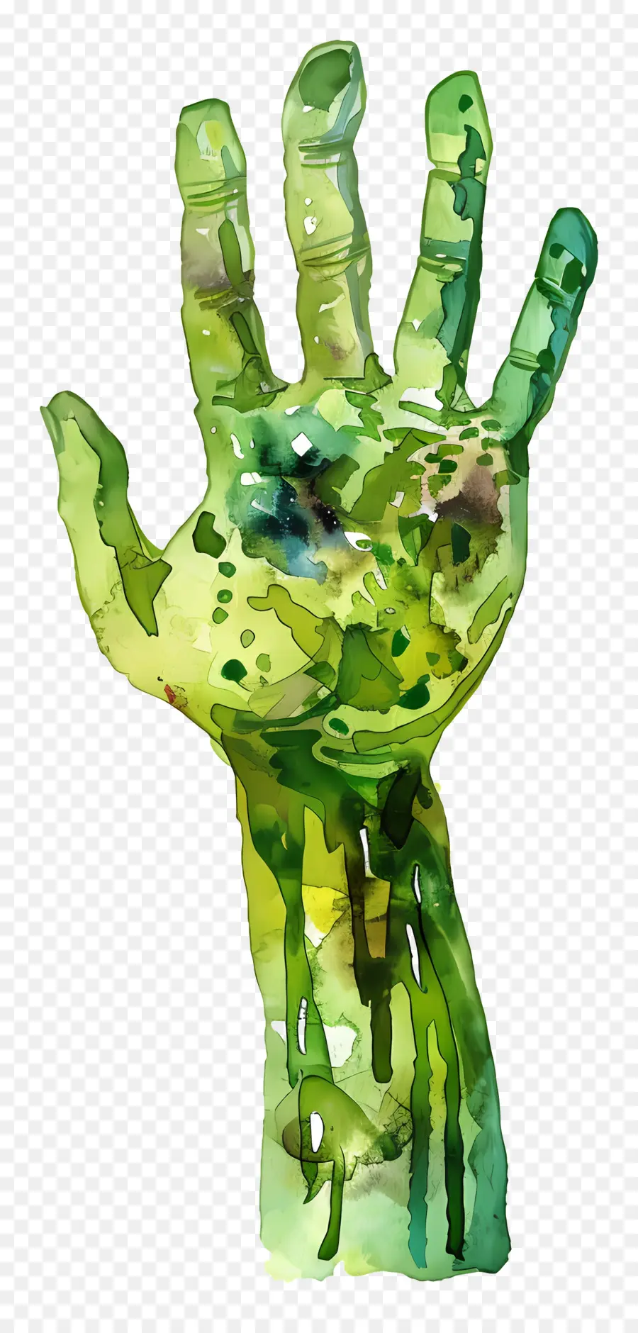 Tangan Zombie，Lukisan Cat Air PNG