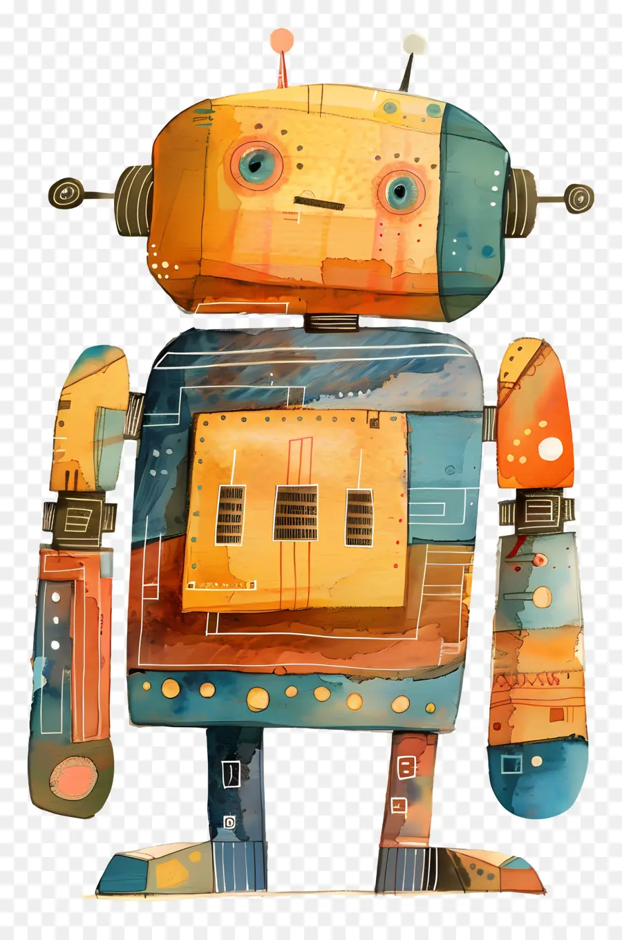 Robot，Robot Berwarna Warni PNG