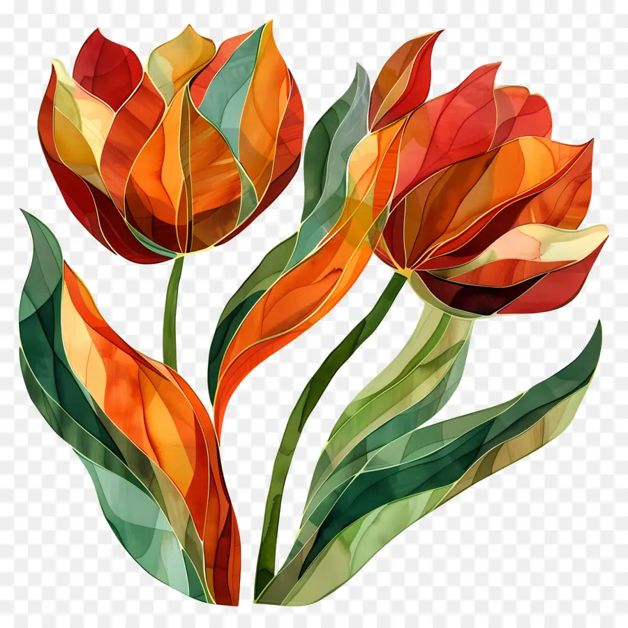 Tulip，Tulip Berwarna Warni PNG