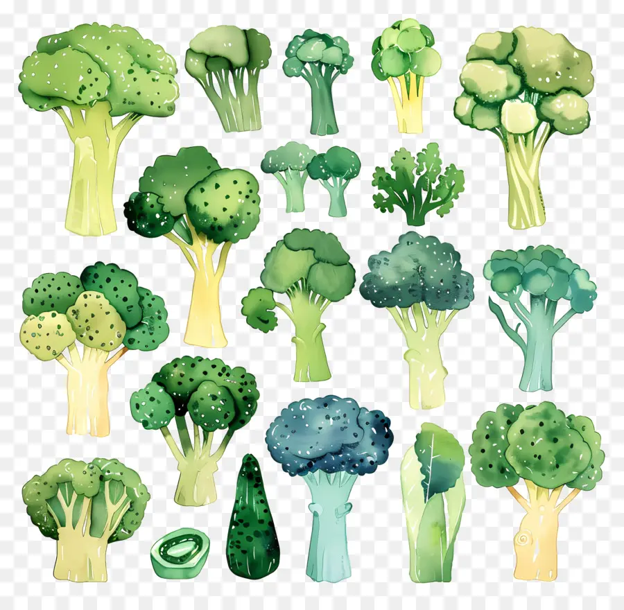 Brokoli，Ilustrasi Cat Air PNG