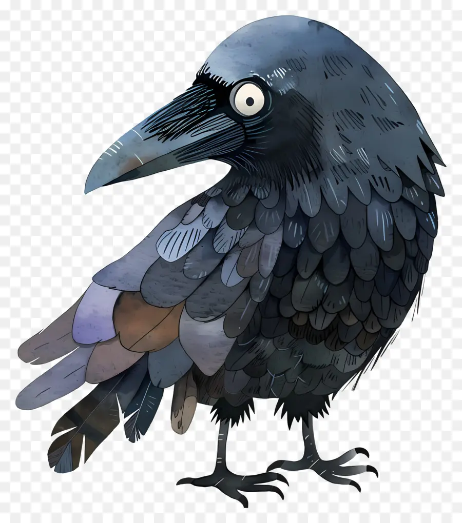 Kartun Raven，Burung Hitam PNG