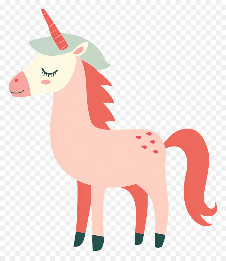 Lucu Unicorn，Unicorn Merah Muda PNG